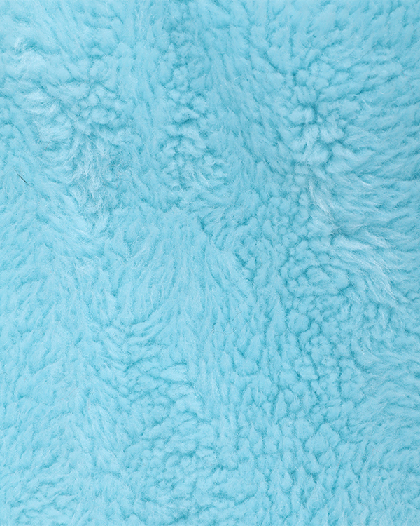 Blue Plain polyester tucked hair recycled Faux Fur